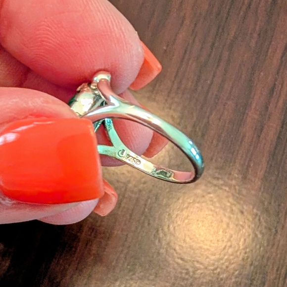 Sterling Silver Carolyn Pollack Relios Malachite Turtle Ring - Picture 3 of 9